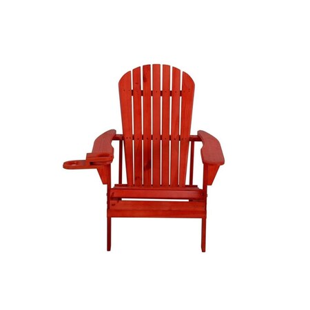 Bold Fontier Earth Collection Adirondack Chair with Phone & Cup Holder, Red BO2690338